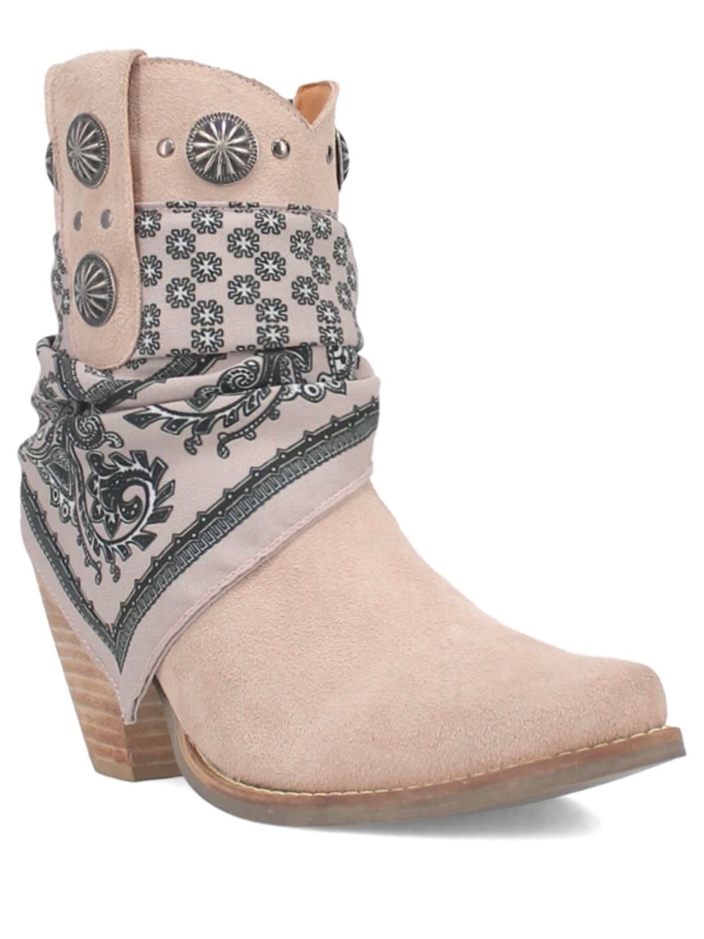 NEW  Dingo Suede Western Ankle Boots with Bandana Wrap